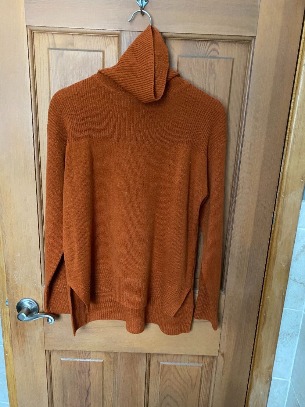 boohoo Women's Rust Turtleneck Pullover Knit Sweater Tight-Knit Size M